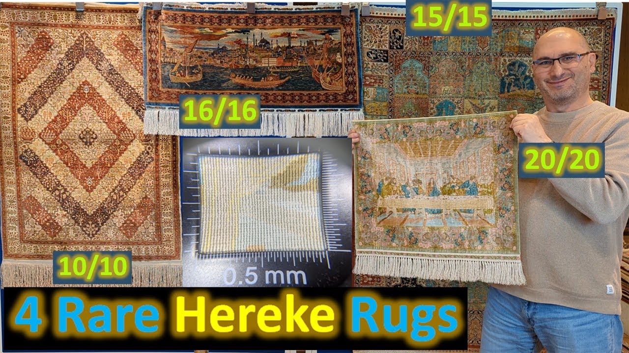 4 Examples of Rare Turkish Hereke Silk Carpet - 10/10 to 20/20 Handmade Rugs