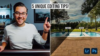 5 Unique Real Estate Photography Editing Tricks! Lightroom + Photoshop Tutorial.