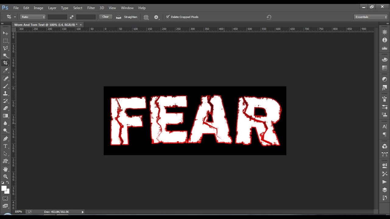 Make Worn Torn Text Fast in Photoshop | TKW - YouTube