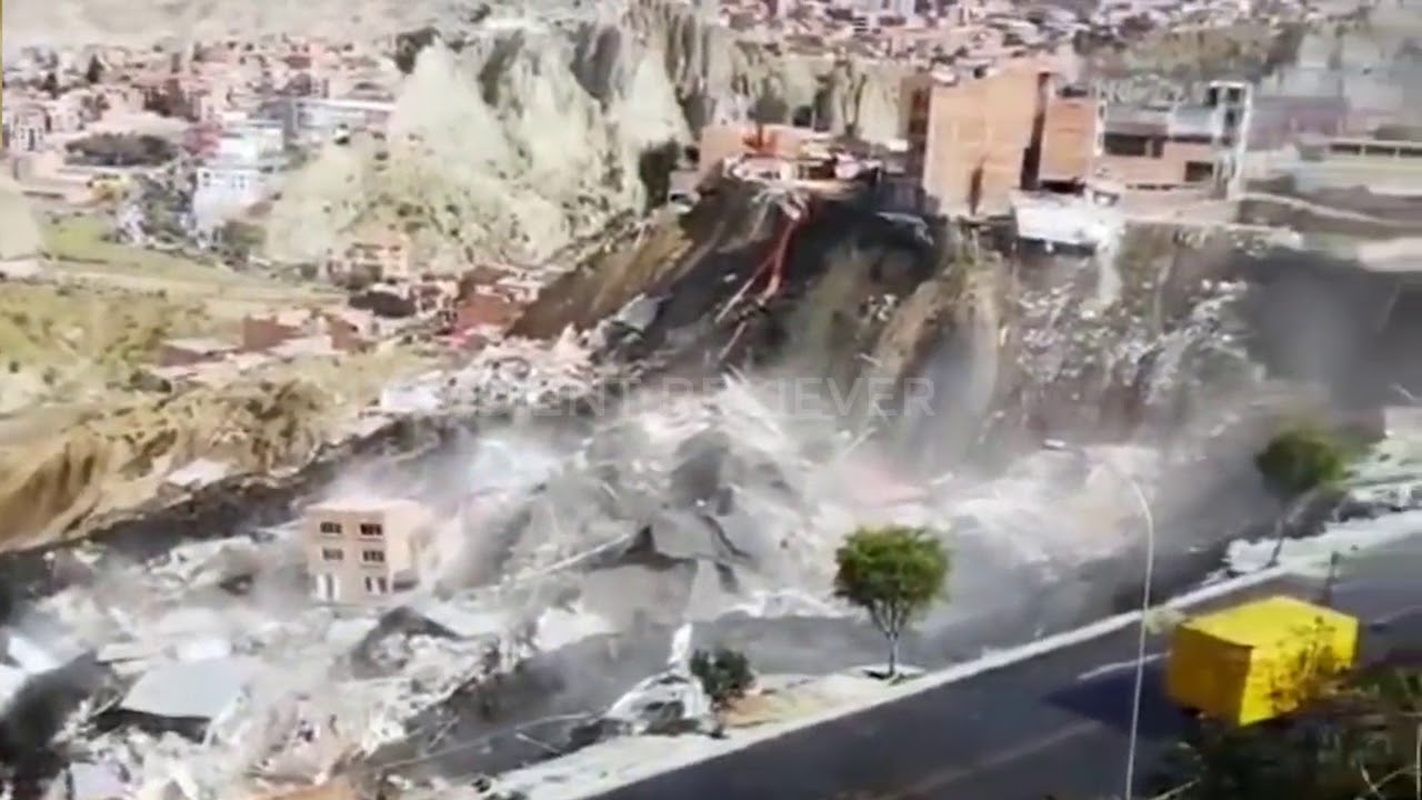 Heavy landslide in Bolivia La plaz