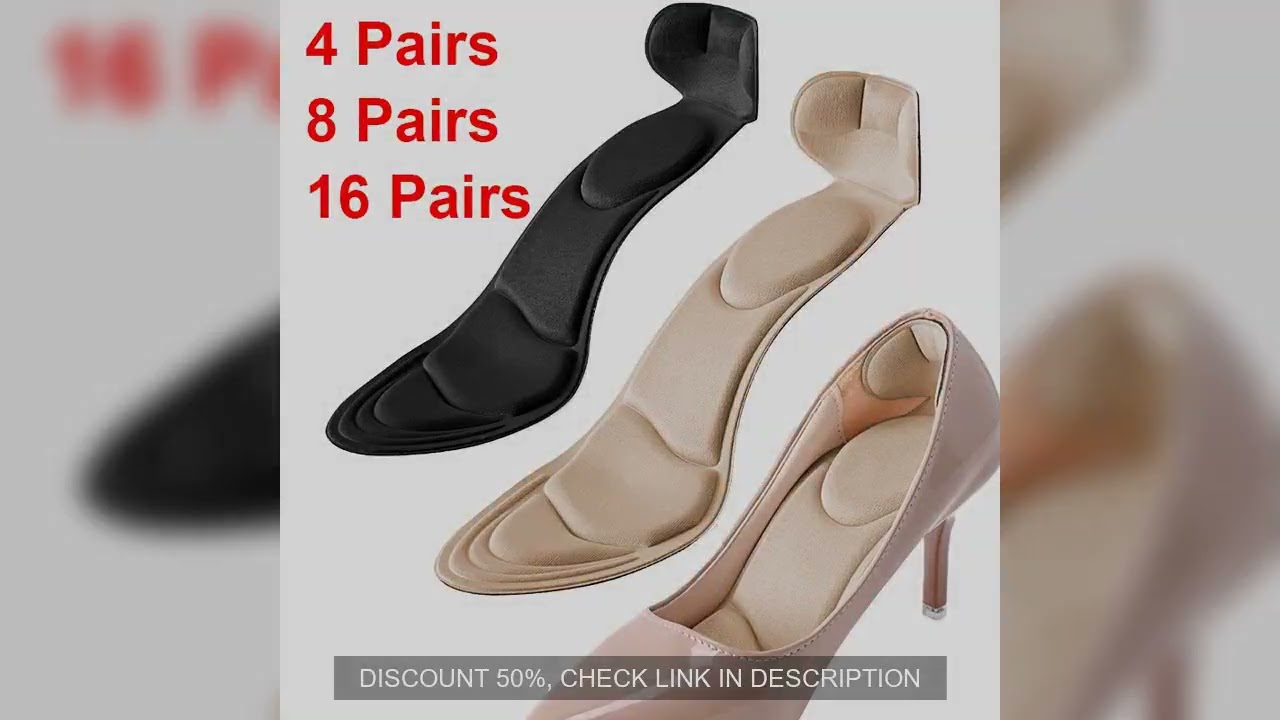 Memory Foam Insoles Women High-heel Shoes Insoles Anti-slip Insole Comfort Breathable Heel Protectio