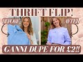 Thrift flip!! Sew the look for less! Making a Ganni dupe out of a £2 shirt 🙌 N6743 pattern sewalong
