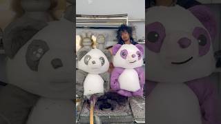 Panda cotton candy art modeling