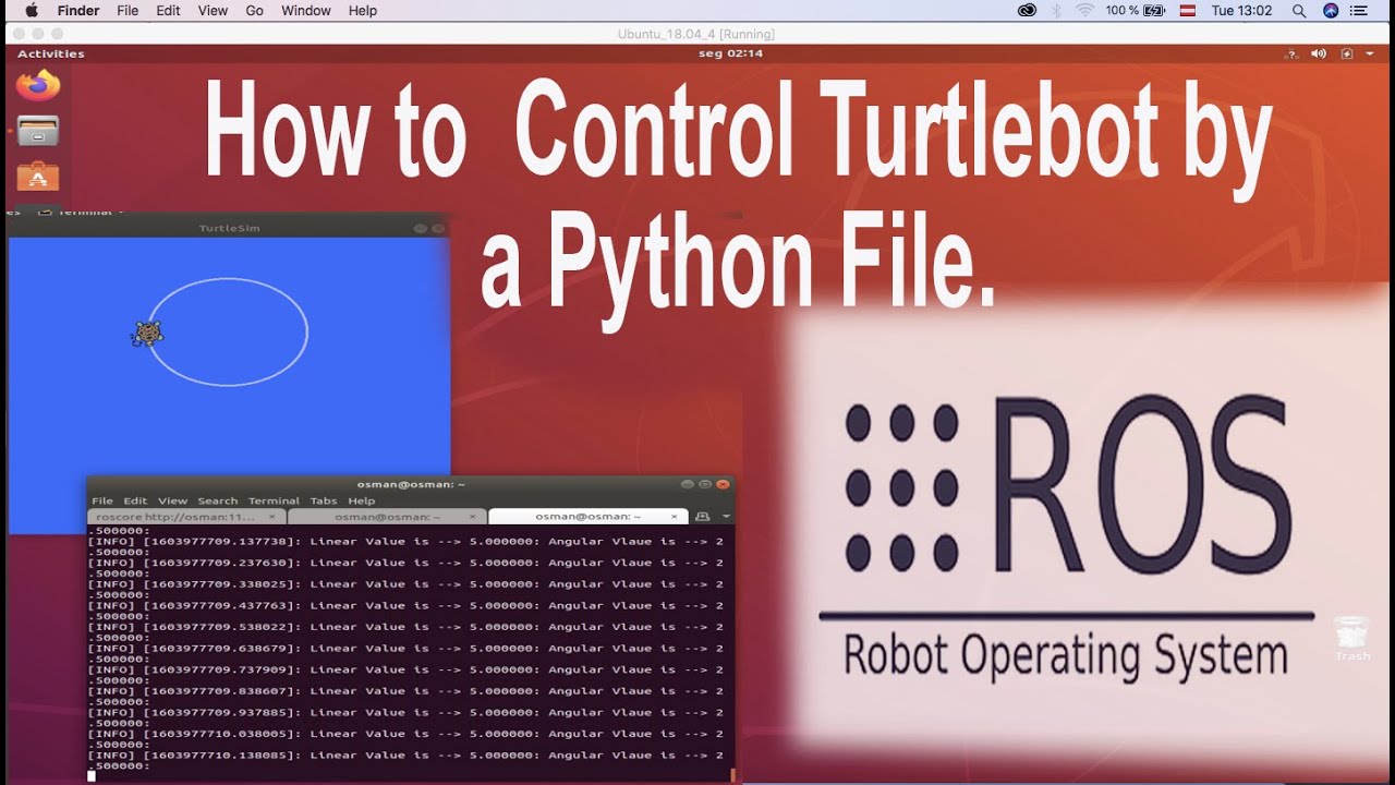 How to control turtlebot by a python file in ROS - YouTube
