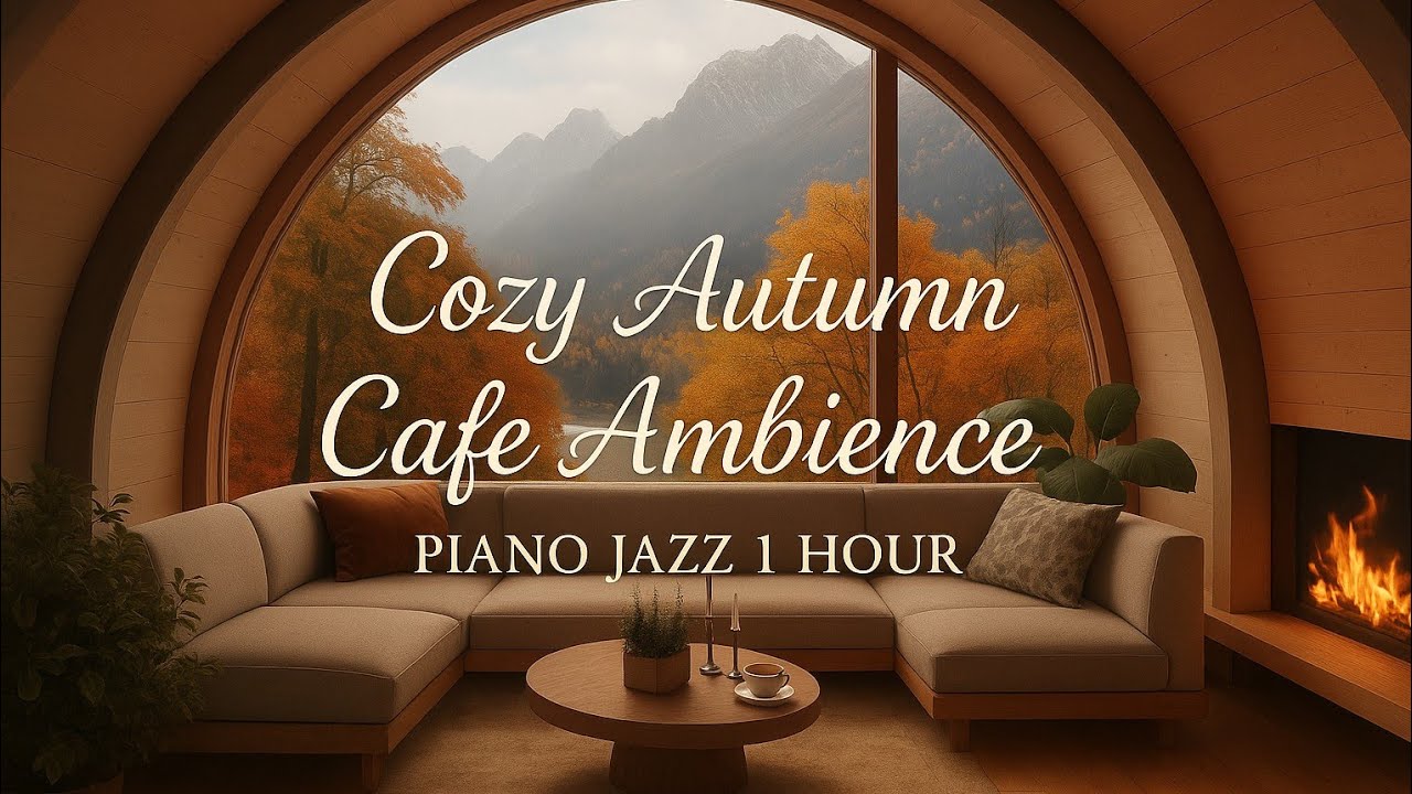 Cozy Autumn Café Ambience | Relaxing Piano Jazz Music for Work, Study ...