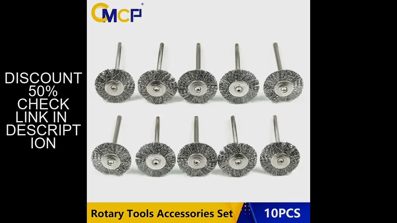 CMCP 10pcs 22mm Polishing Wire Brush Set 3.0mm Shank Stainless Steel/Nylon/Brass for Polishing Grind