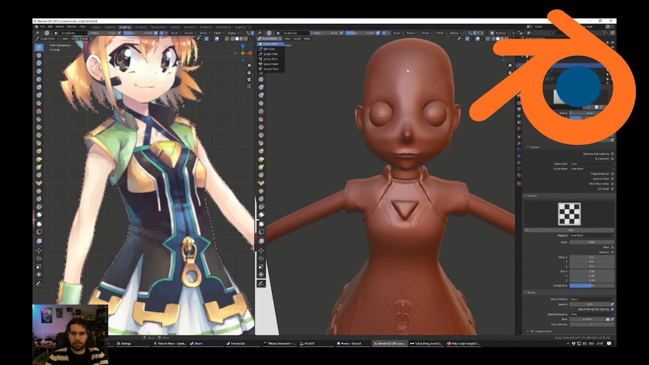 Timelapse Creating A Rigged D Character Model In Blender Complete My Xxx Hot Girl