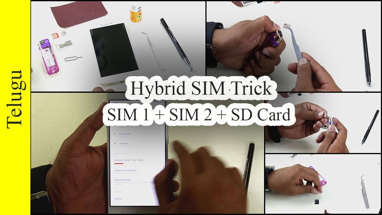 How To Use Dual SIM's + SD Card in Hybrid SIM Slot | Telugu | Digital ...