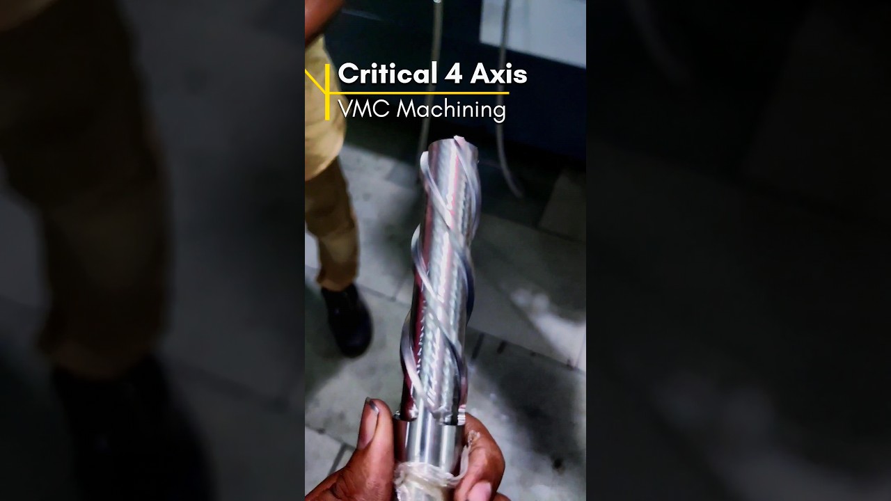 Critical Screw 4 Axis Machining #cnc #vmc #4axis #cad #cam #cncmachine #cncmachining #screw #mech