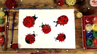Рисуем БОЖЬЮ КОРОВКУ / простые рисунки красками для детей Рисуем БОЖЬЮ КОРОВКУ / простые рисунки красками для детей