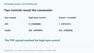 16-bit TIFF to HEX: What the Color Picker Keeps