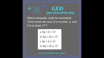 GED QOD: Writing Inequalities 3