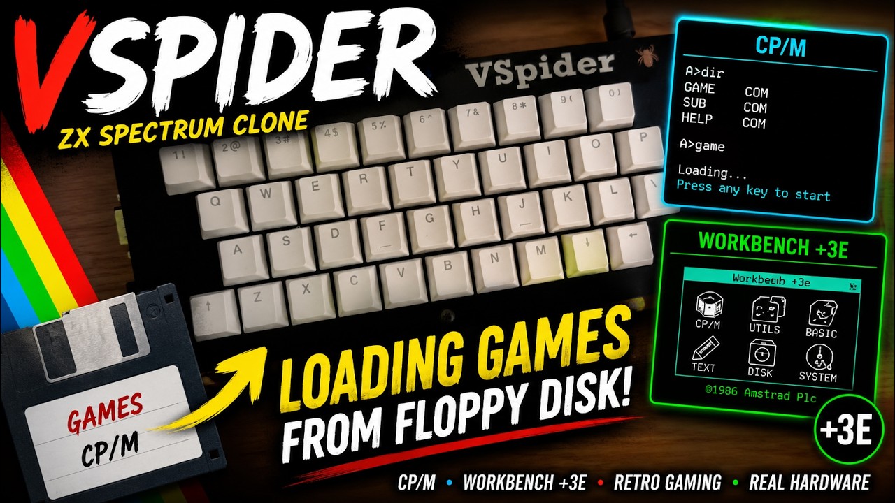 VSpider as ZX Spectrum +3 – Loading Games from Floppy Disk | CP/M