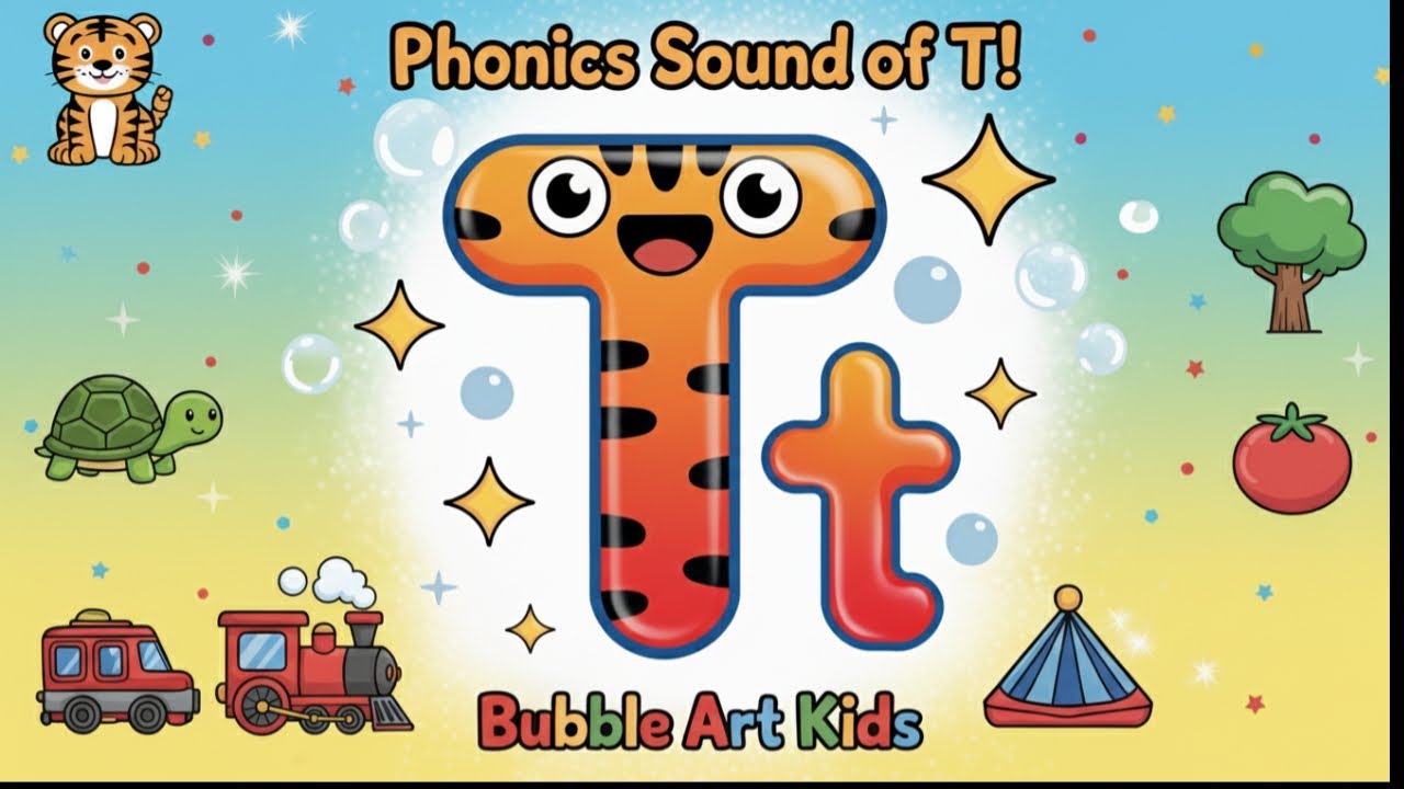 Phonic Sound of Letter T | T Sound Words for Kids | Learn Letter T with Pictures & Sounds