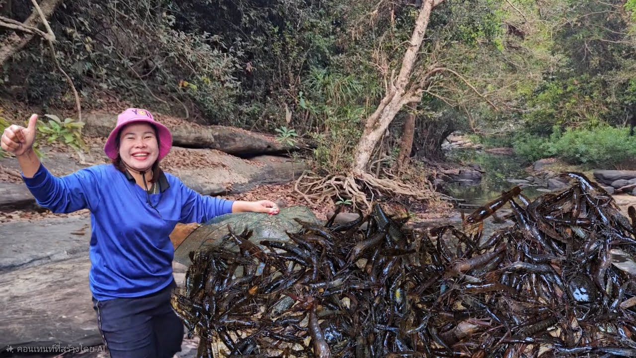 กุ้งดำ! กุ้งแก่งหิน หมานแตกซวดๆจ้า​ หาดูยากมีเฉพาะถิ่นตัวใหญ่ไม่เหมือนใคร​ #แซบเวอร์​ 23ก.พ.69