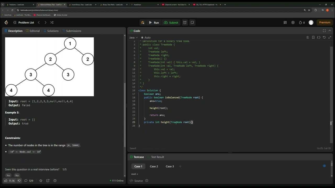110. Balanced Binary Tree | Leetcode | DSA | JAVA - YouTube
