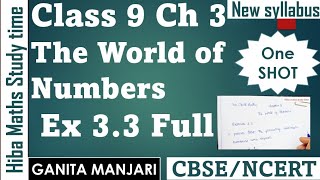cbse 9th maths chapter 3 exercise 3.3 full The world of numbers CBSE/NCERT SYLLABUS