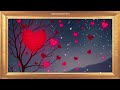 Tree with Red Hearts | Gold Frame | Valentine's Day TV Art Loop | No Sound