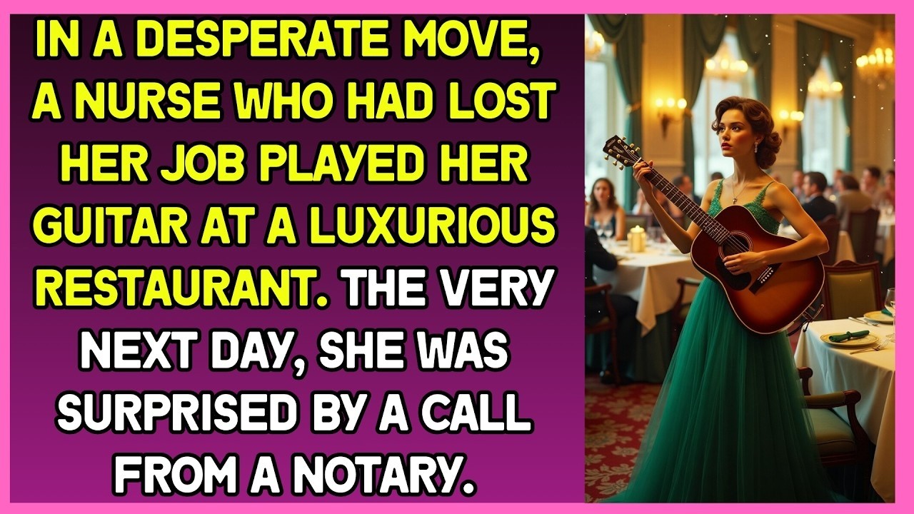 Nurse lost her job   played her guitar at a restaurant  She was surprised by a call from a notary