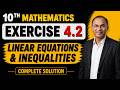 Exercise 4.2 Class 10 Maths | Absolute Value Linear Equations & Inequalities | New Book
