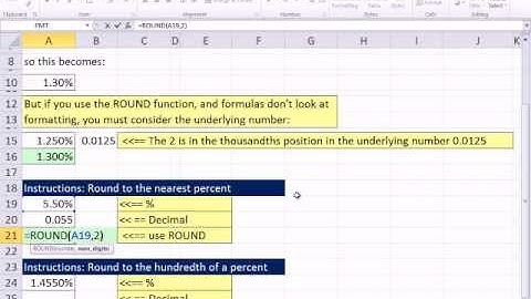 Excel 2010 Business Math 26.5: Rounding Percentages