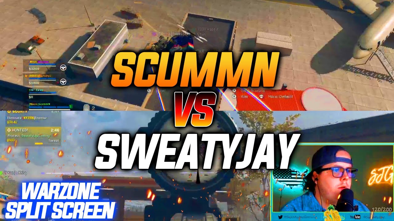 ScummN VS SweatyJay - Warzone Split Screen Battle from $5k Spartakus Quads Warzone Tournament