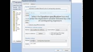 FMOLS Panel Cointegration in EViews 8