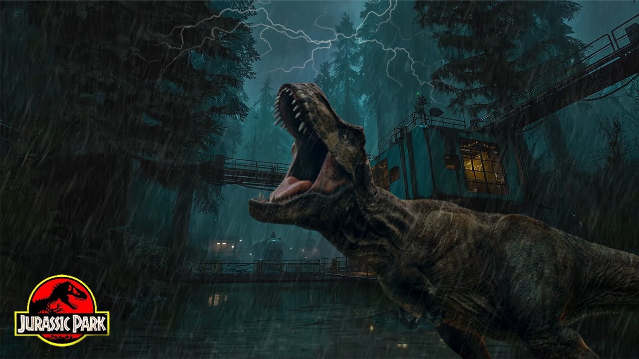⚡ Prehistoric Rainstorm | Dinosaur Roars & Thunder in the Ancient Jungle | Jurassic Park Sounds