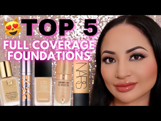 TOP 5 BEST FULL COVERAGE FOUNDATIONS for OILY SKIN! NON CAKEY