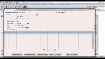 Bizprac: Creating a Creditor Invoice from an Order