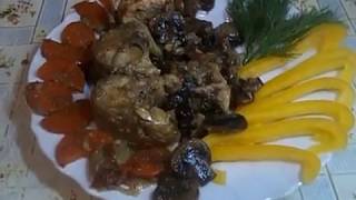 минтай на сковородке с баклажанами и шампиньонами минтай на сковородке с баклажанами и шампиньонами