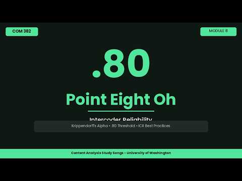 Point Eight Oh — Intercoder Reliability | COM 382 Study Song