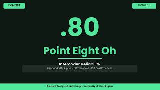 Point Eight Oh — Intercoder Reliability | COM 382 Study Song