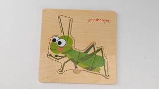 Cute Wooden Insect Puzzles for Kids | Fun Facts About Caterpillars, Grasshoppers snails & More!