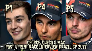 GEORGE, CHECO & MAX POST SPRINT RACE INTERVIEW BRAZIL GP 2022