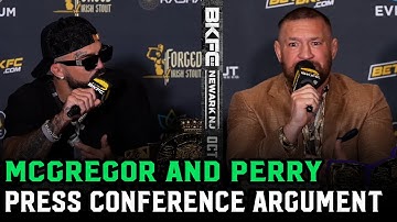 Conor McGregor and Mike Perry go at it: “You’re f****g nothing!” | BKFC Press Conference