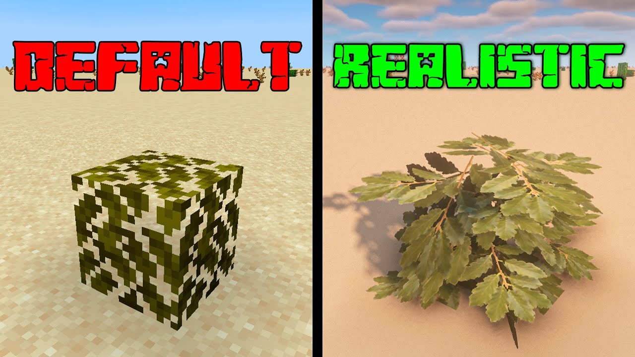 minecraft textures: default vs realistic - YouTube