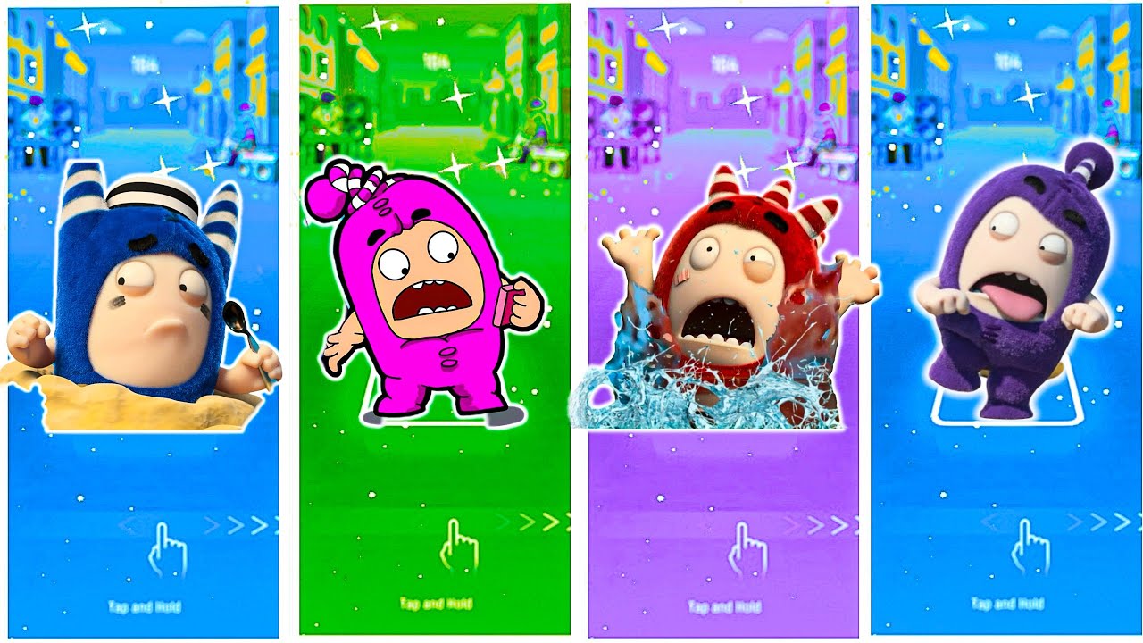 Oddbods Pogo 🆚 Oddbods Newt 🆚 Oddbods Fuse 🆚 Oddbods Jeff | Tiles hop EDM Rush 2025