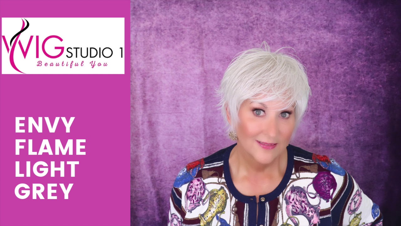 Envy FLAME Wig Review Light Grey Crazy Wig Lady YouTube