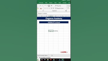 How to use Shrink to Fit in Excel🔥 #excel #msexcel #eleganceacademy #excelformula #shrink