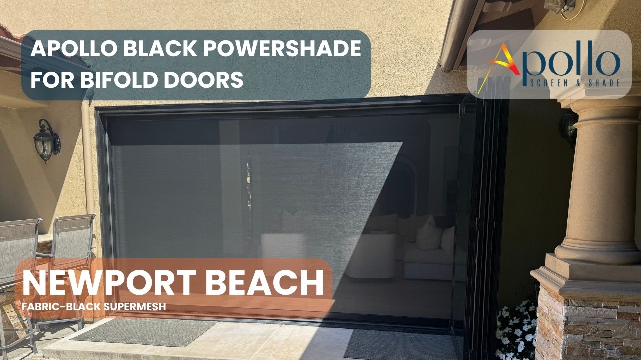Apollo motorized patio shade installation in Orange County