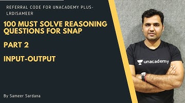 100 Must Solve Reasoning Questions For SNAP/OMETS-Part 2-Input Output