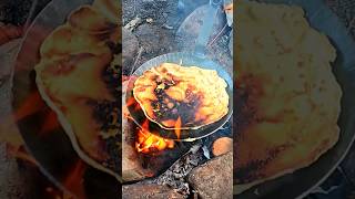 Danish Pancakes from the Campfire 🥘🔥 #outdoorcooking #pancakes #foodinnature #campfire