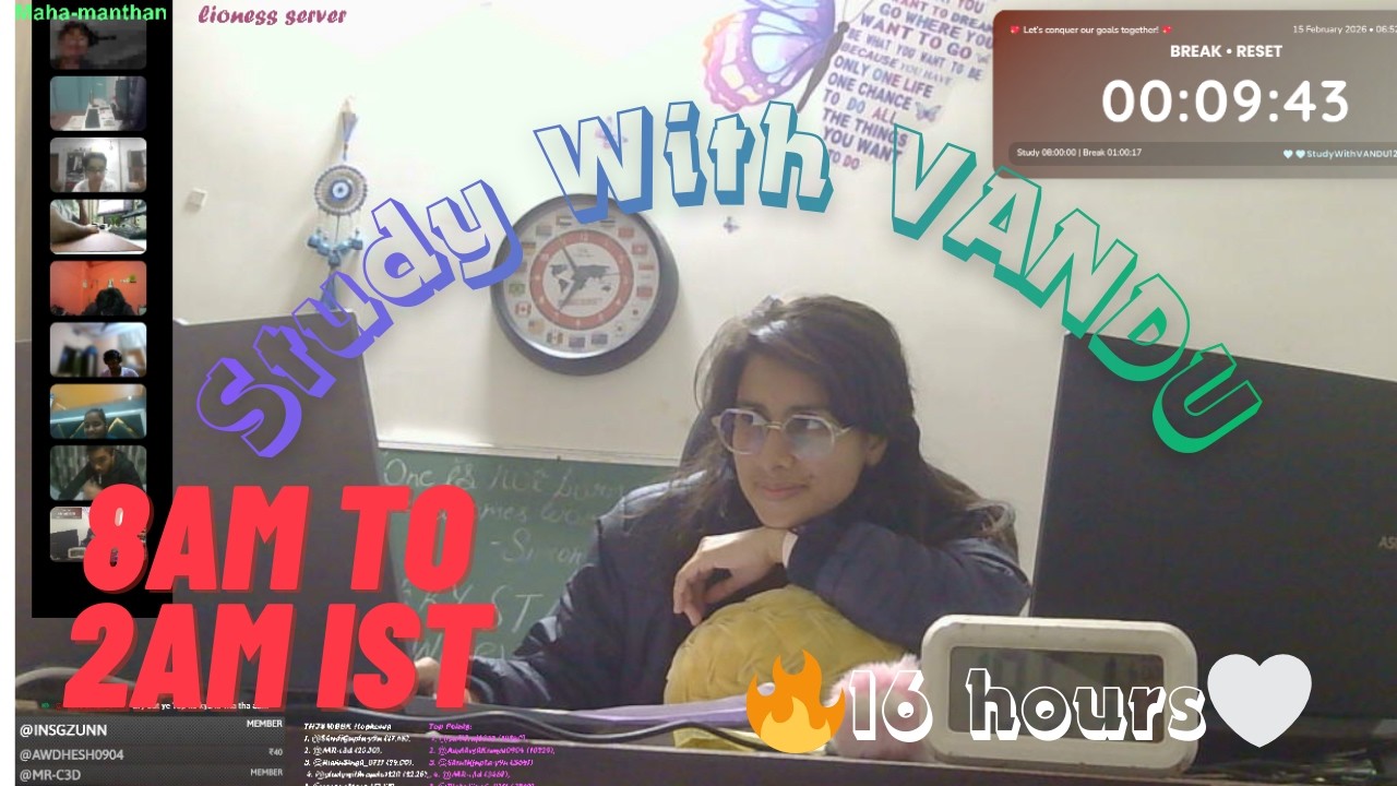 16-HOUR🎯72/400| STUDY WITH ME LIVE |Work & StudyBoost: Enhance Productivity, Reduce Stress #pomodoro