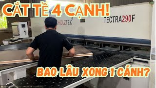 Cắt tề 4 cạnh cửa chống cháy bằng cưa panelsaw Holztek Techtra 290F – Mất bao lâu 1 cánh?