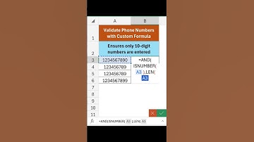 Validate phone  numbers with custom formula     #exceltips #exceltricks