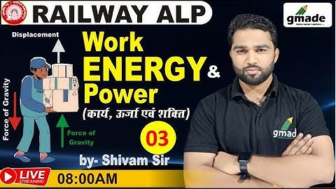 RRB ALP & Tech Physics🤩Work Energy & Power Basic Science Eng. | Theory & MCQ | By Shivam Sir #3