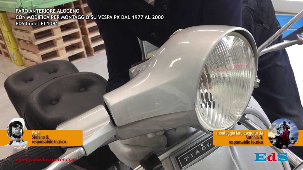 KIT FARO ORIGINALE ALOGENO VESPA PX CON LAMPADE E ATTACCHI A FASTON