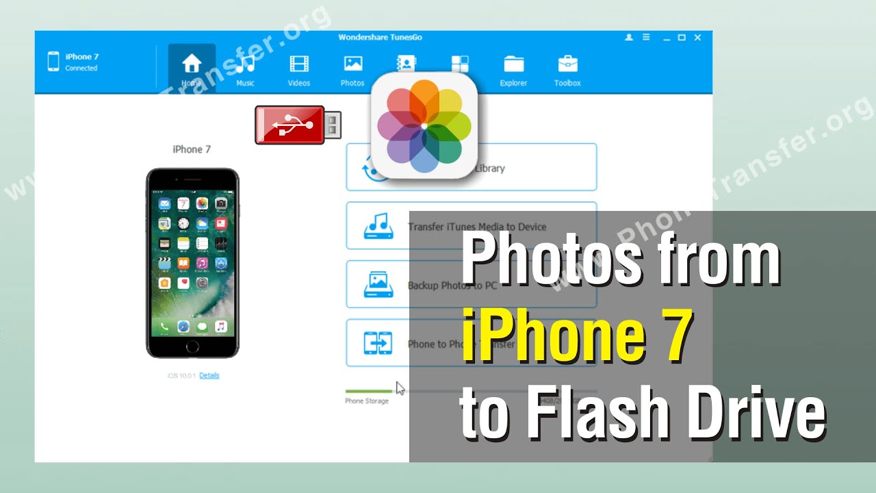 Photos to Flash Drive | How to Backup Photos from iPhone 7 to Flash Drive - YouTube