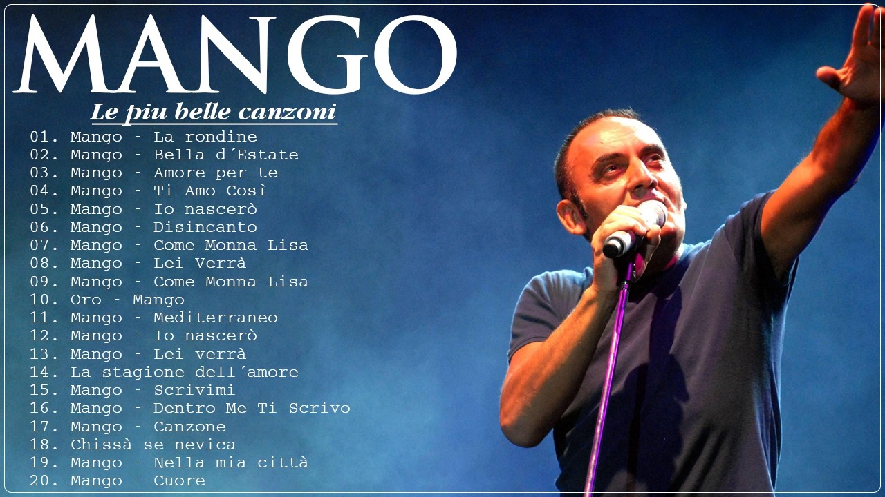 Mango Mix 2026 - I Più Grandi Successi Di Mango  - Mango  canzoni più belle
